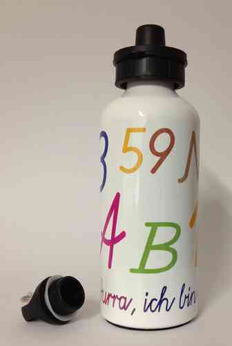 Trinkflasche mit 0,60 Liter Inhalt - Motiv: Hurra, ich bin ein Schulkind